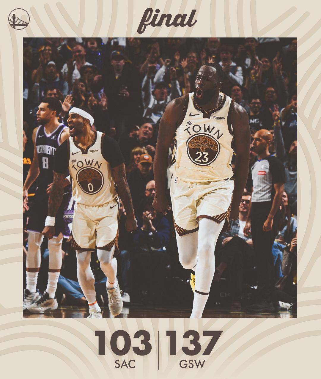 库里27+10+2盖帽+6记3分创NBA神迹，勇士完胜国王创纪录！威少13+7